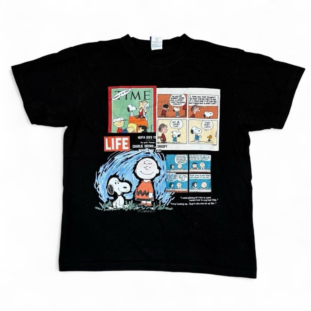 Vintage Peanuts Snoopy Life Magazine Cover Tee Adult Size Medium Comic Tee Y2K